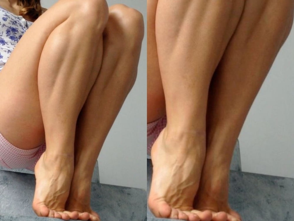 bodybuilder female&#039;s sexy Legs feet and High heels #97106168