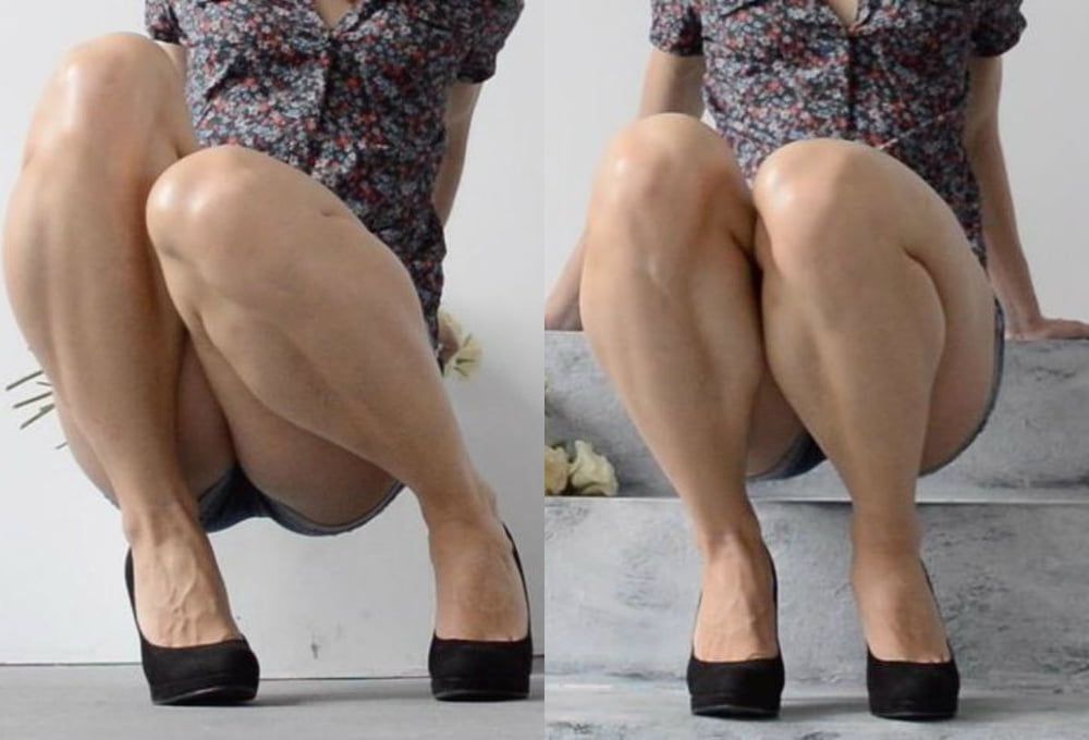 bodybuilder female&#039;s sexy Legs feet and High heels #97106186