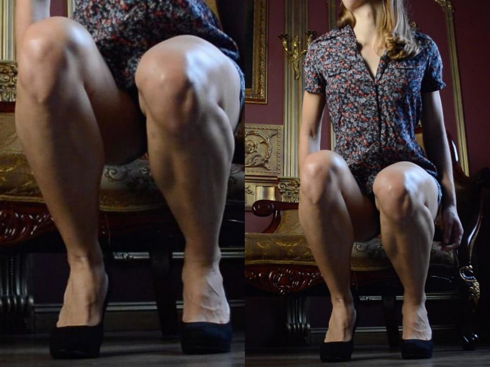 bodybuilder female&#039;s sexy Legs feet and High heels #97106275