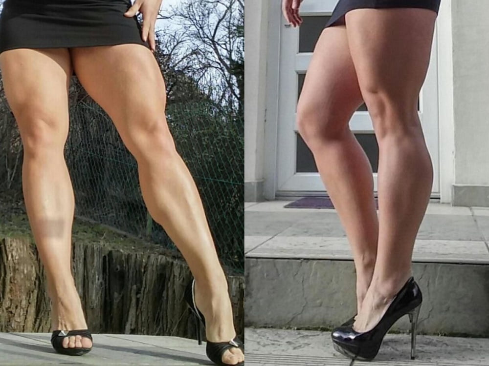 bodybuilder female&#039;s sexy Legs feet and High heels #97106393