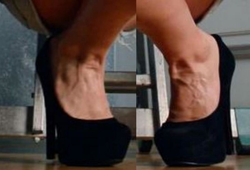 bodybuilder female&#039;s sexy Legs feet and High heels #97106488