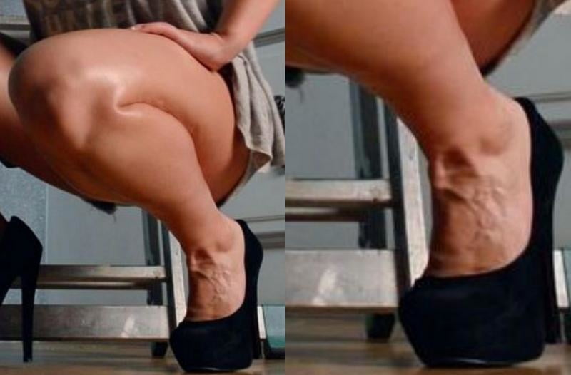 bodybuilder female&#039;s sexy Legs feet and High heels #97106491