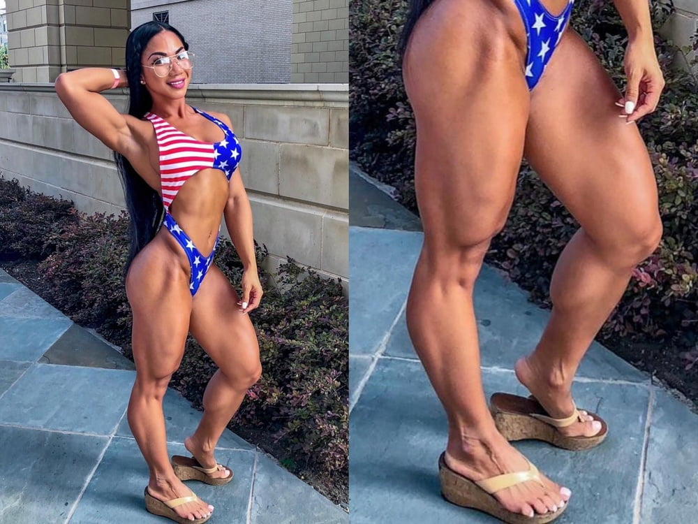 bodybuilder female&#039;s sexy Legs feet and High heels #97106769