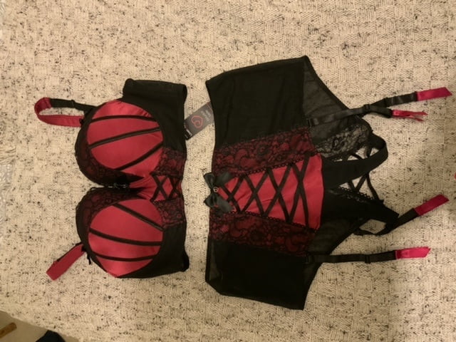 Pink and black basque #92832296