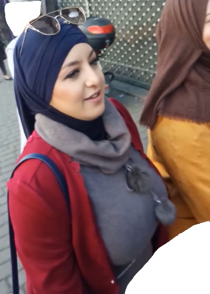 tow Arabian Hijab Girls With Huge Boobs Spy In Street