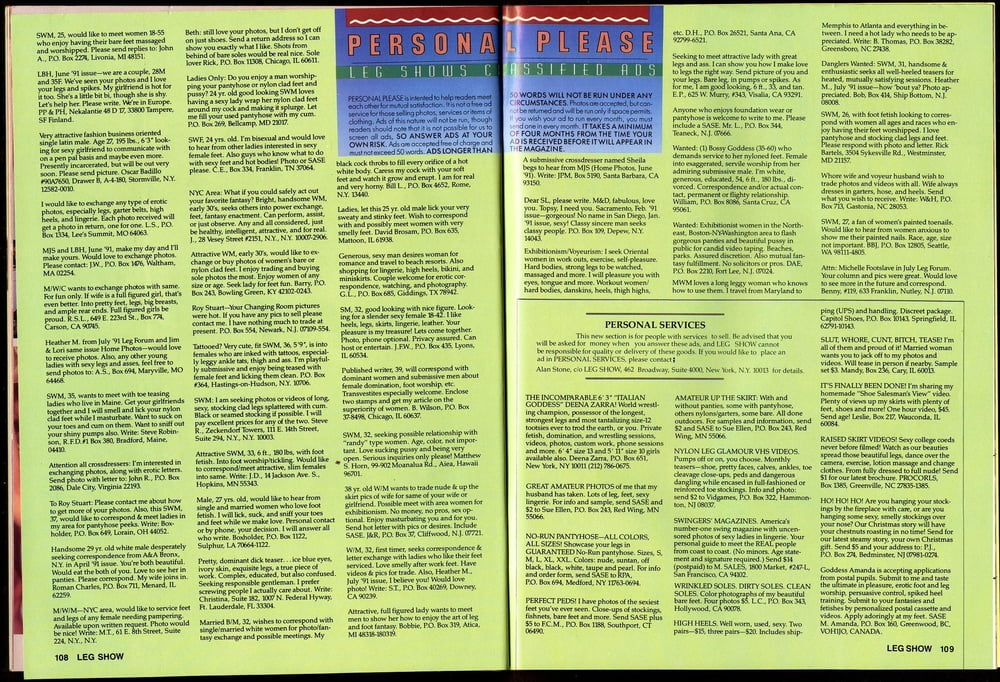 Leg Show Magazine (December 1991) #95540323