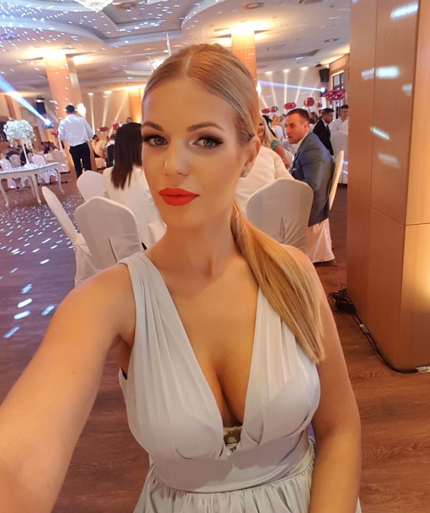 Serbian slut blonde girl big natural tits Sandra Mirjanic #93833823