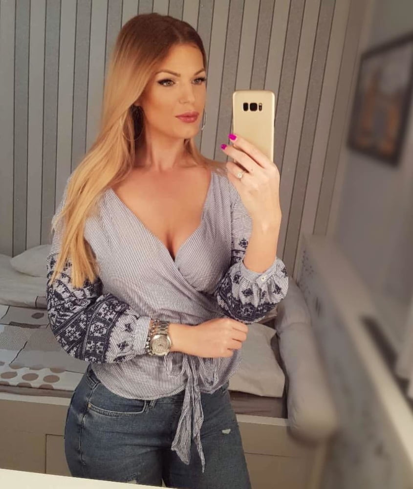 Serbian slut blonde girl big natural tits Sandra Mirjanic #93833850
