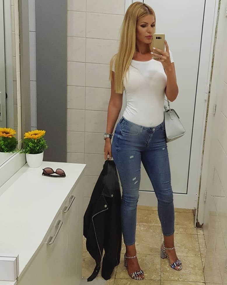 Serbian slut blonde girl big natural tits Sandra Mirjanic #93833868