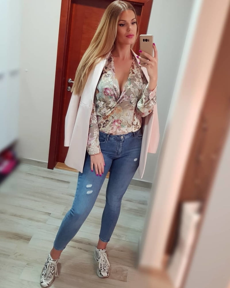 Serbian slut blonde girl big natural tits Sandra Mirjanic #93833907