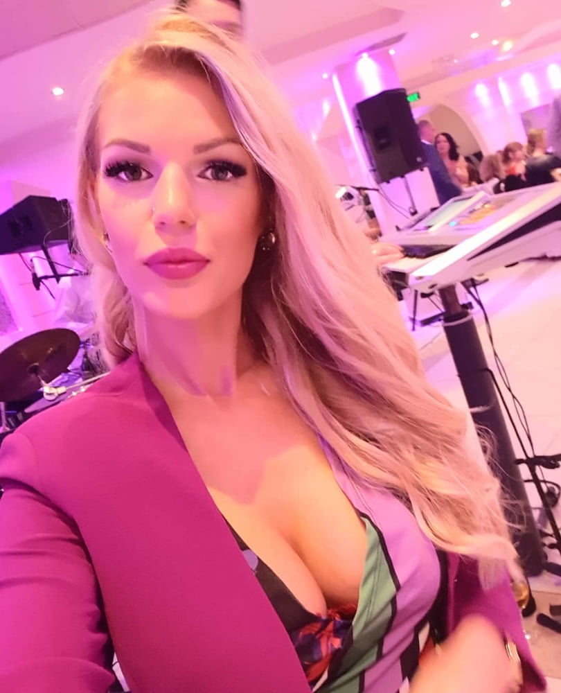 Serbian slut blonde girl big natural tits Sandra Mirjanic #93833952