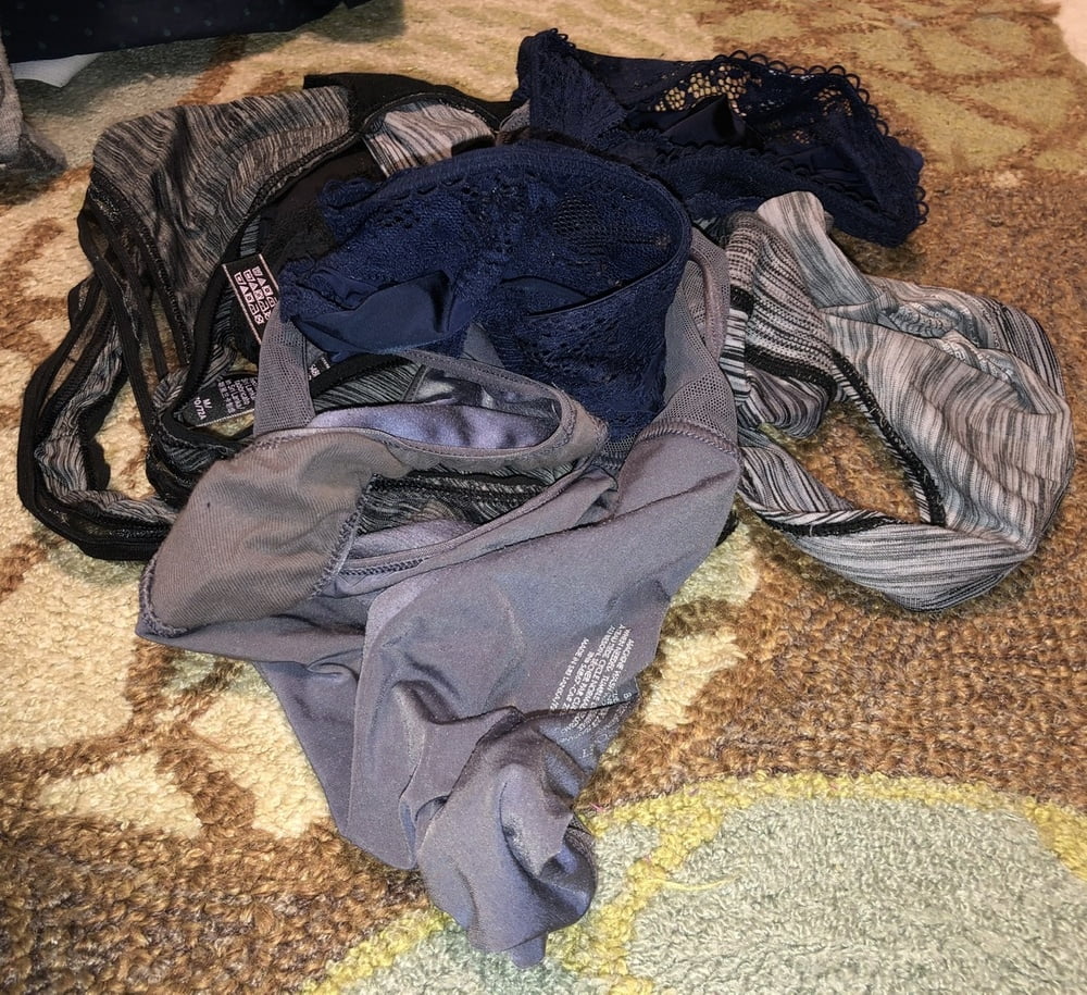 My cock, wife down pants and a pile of dirty panties #98022775