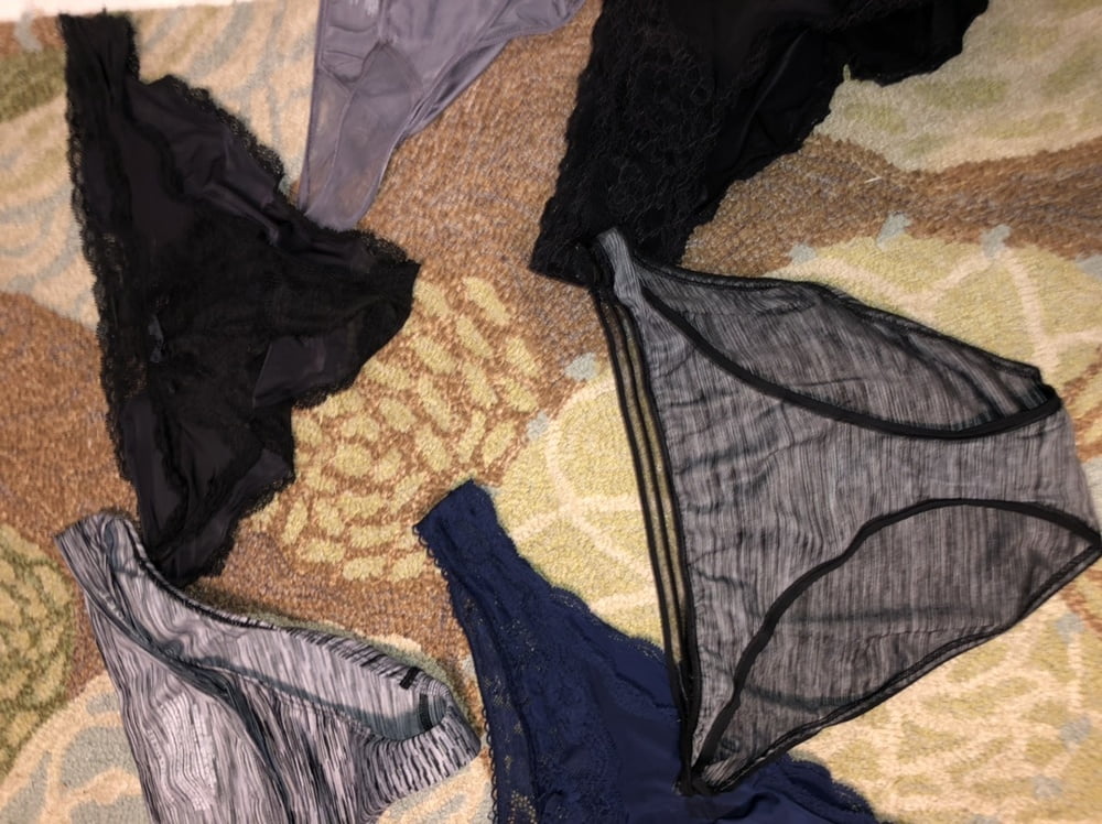 My cock, wife down pants and a pile of dirty panties #98022785