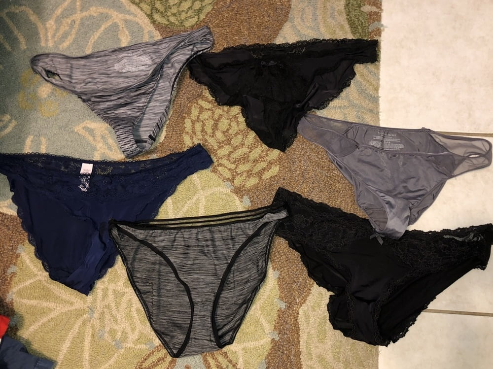My cock, wife down pants and a pile of dirty panties #98022789