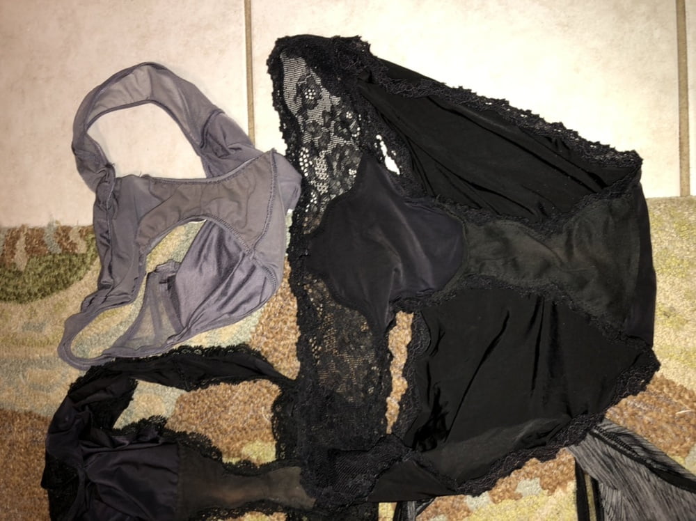 My cock, wife down pants and a pile of dirty panties #98022793