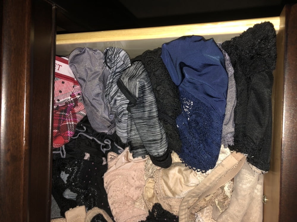 My cock, wife down pants and a pile of dirty panties #98022815