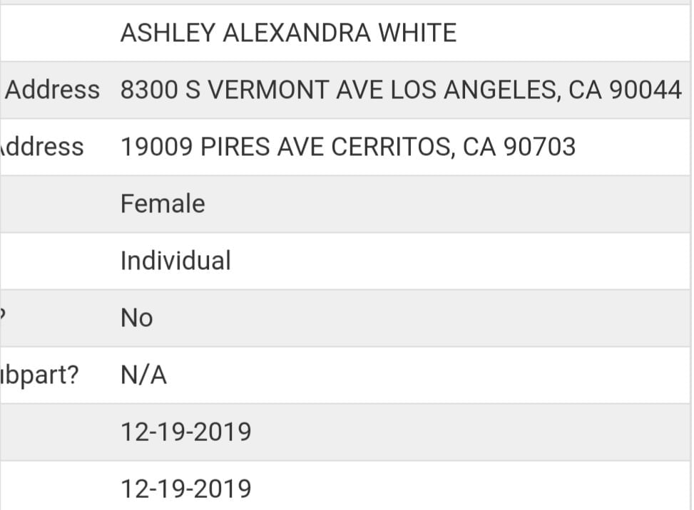 Ashley Alexandra White #102227666