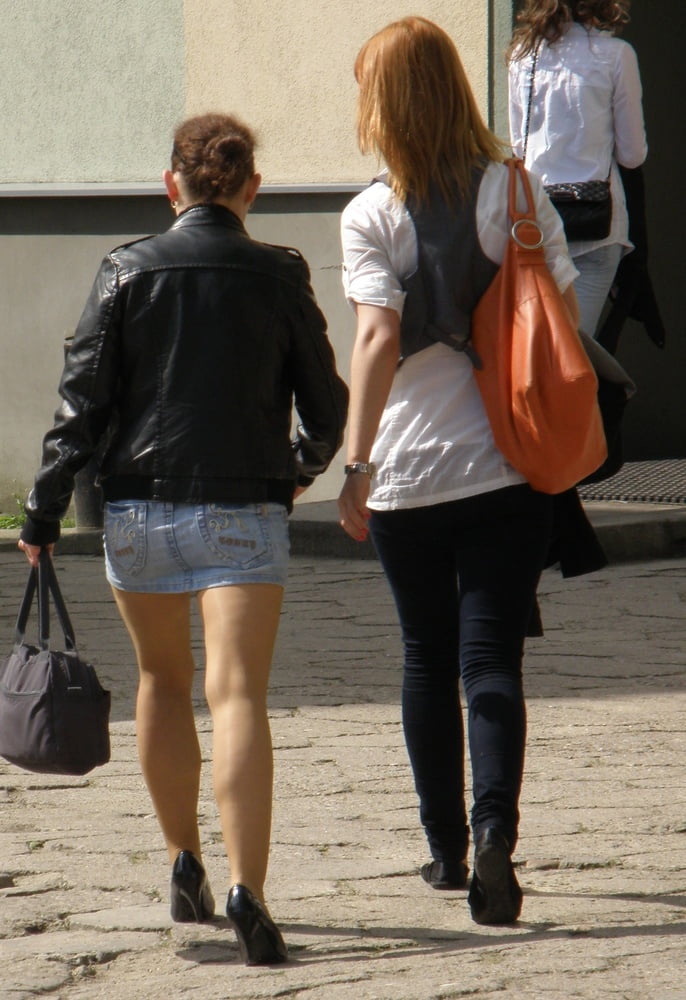 Street Pantyhose - Cheap Cunt in Cheap Tan Pantyhose #106249231