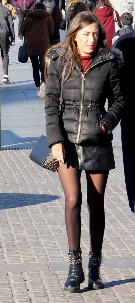 Street Pantyhose - French Sluts in PH and Leather Skirts #90566549