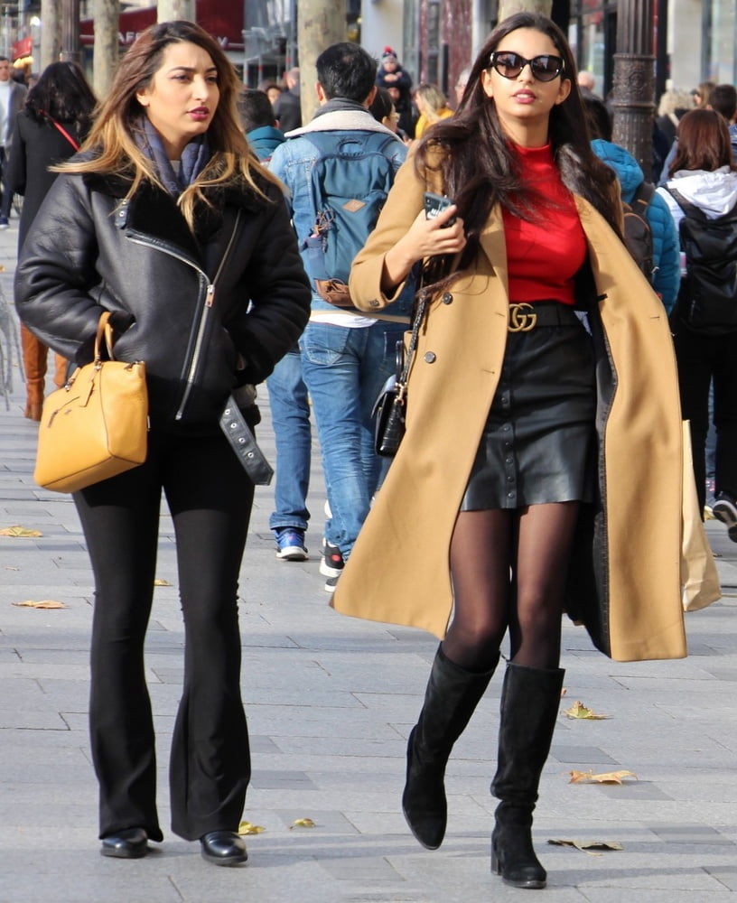 Street Pantyhose - French Sluts in PH and Leather Skirts #90566648