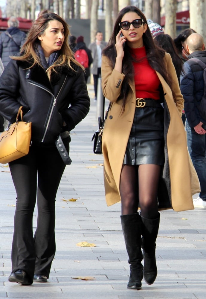 Street Pantyhose - French Sluts in PH and Leather Skirts #90566654
