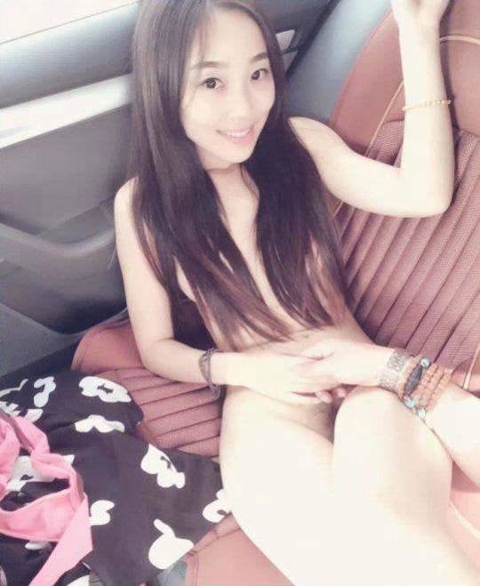 Amateur Chinese Flashing in Car #91152665