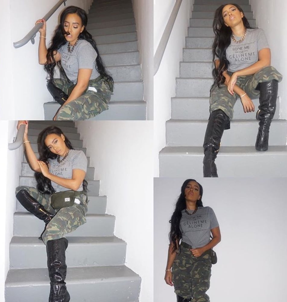 Female Celebrity Boots &amp; Leather - Angela Simmons #99416284