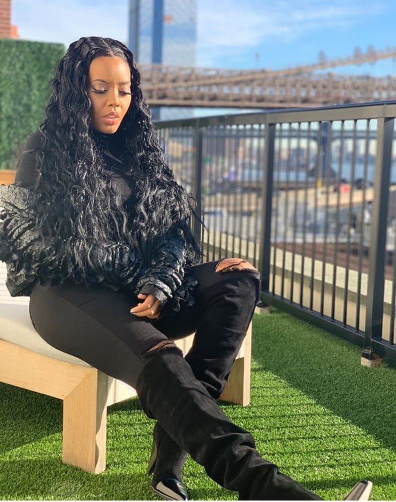 Female Celebrity Boots &amp; Leather - Angela Simmons #99416292