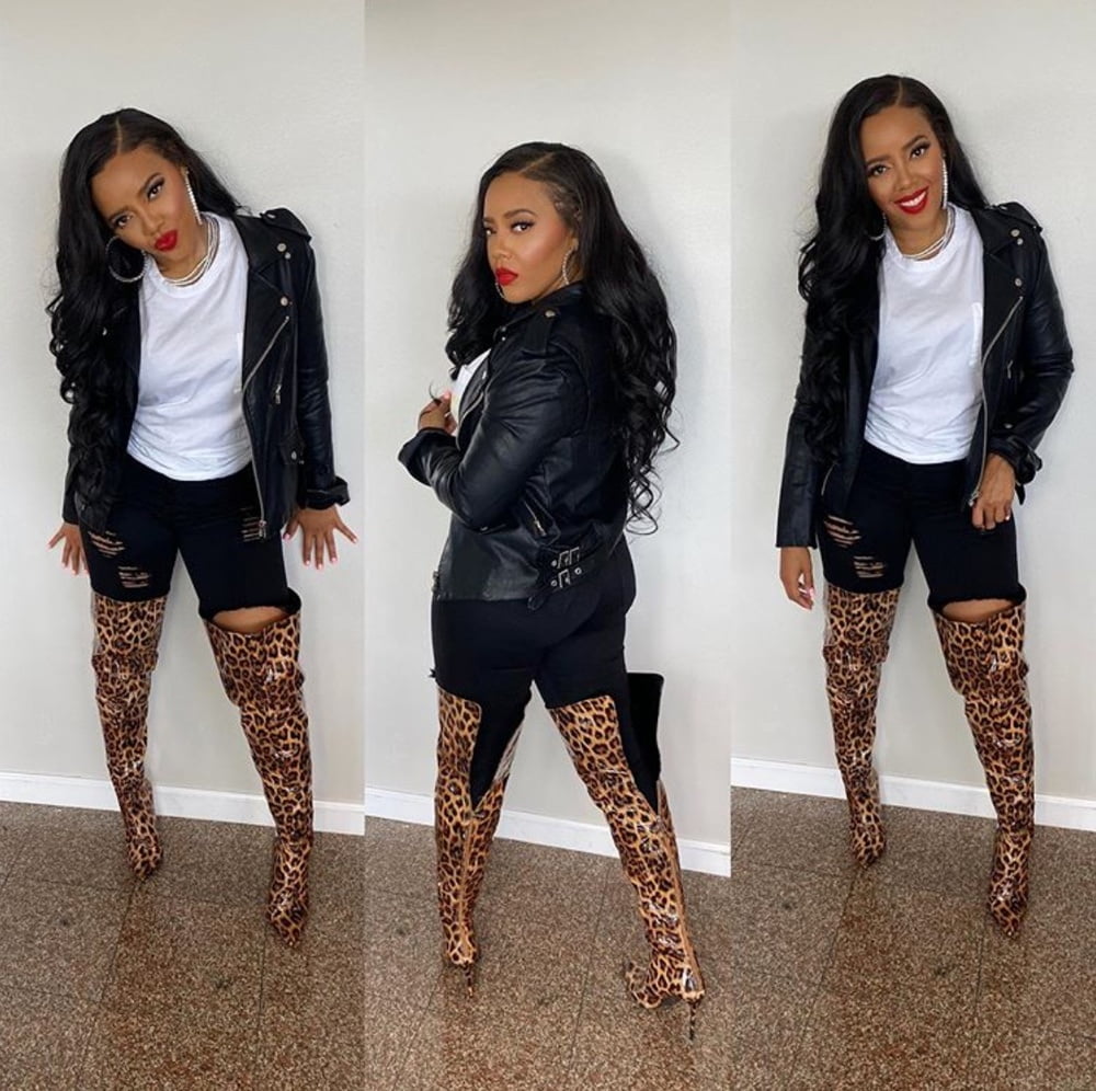 Female Celebrity Boots &amp; Leather - Angela Simmons #99416304