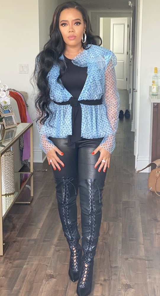 Female Celebrity Boots &amp; Leather - Angela Simmons #99416310