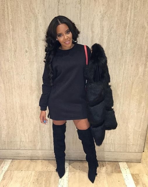 Female Celebrity Boots &amp; Leather - Angela Simmons #99416340