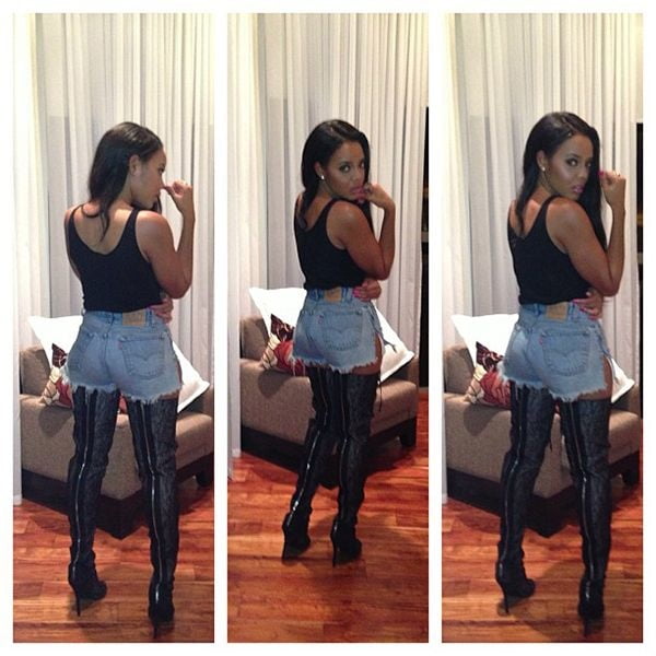 Female Celebrity Boots &amp; Leather - Angela Simmons #99416358