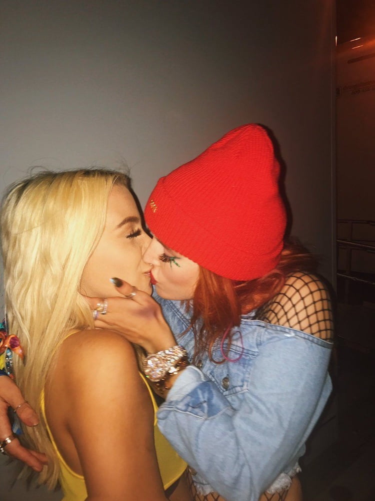 Bella Thorne lesbian kiss and topless pics #106777854