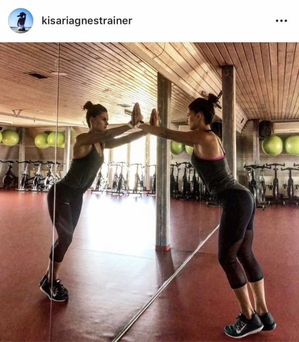 Hungarian fitness girl ass in yoga pants #97604538