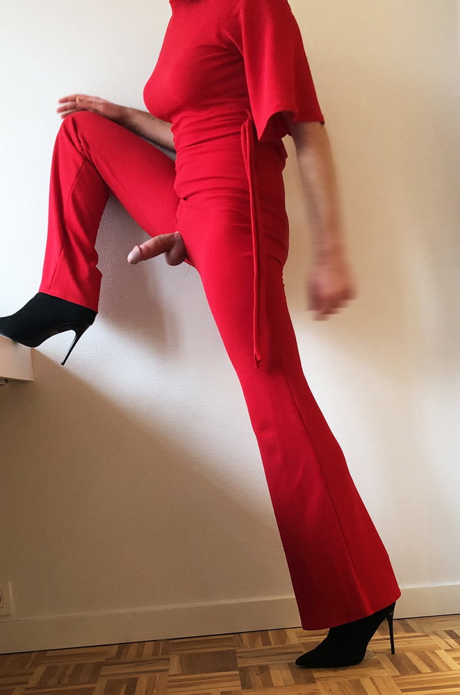 Red tight jumpsuit #107172736