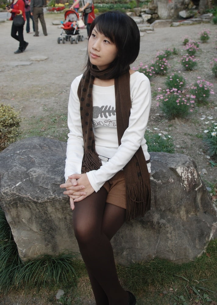 Cute Asian MILF in Brown Tights #97303810