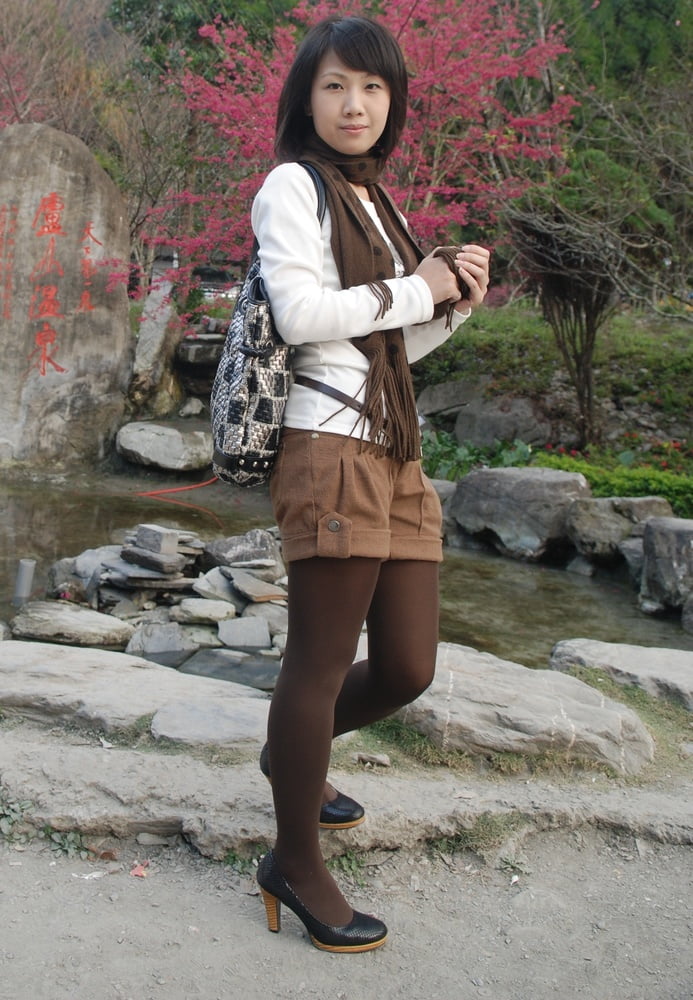 Cute Asian MILF in Brown Tights #97303813