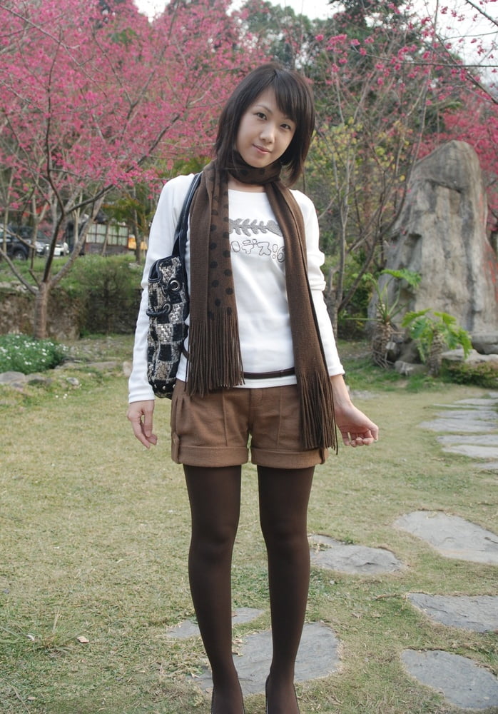 Cute Asian MILF in Brown Tights #97303814