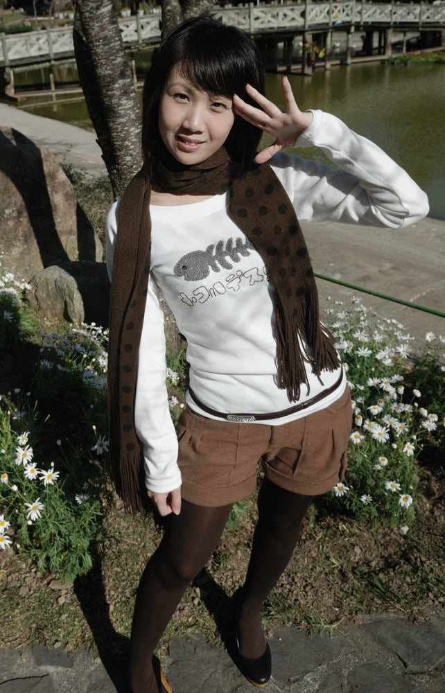 Cute Asian MILF in Brown Tights #97303840