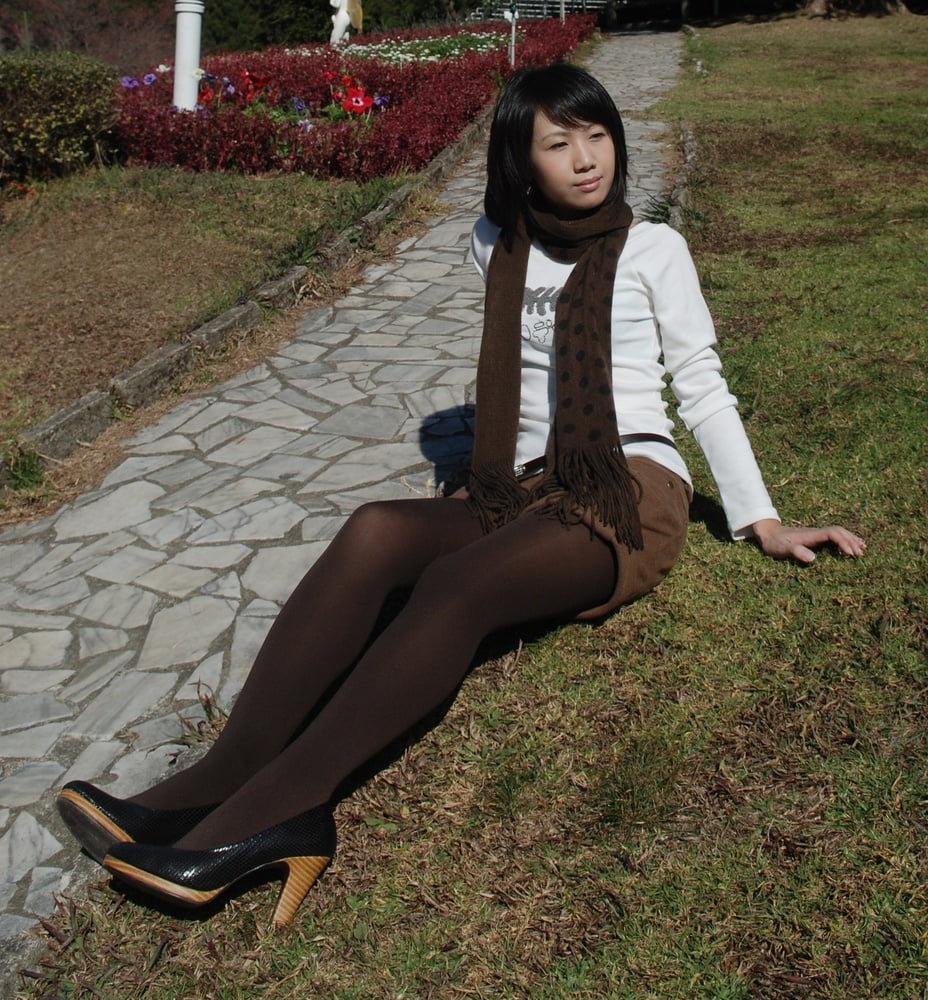 Cute Asian MILF in Brown Tights #97303875