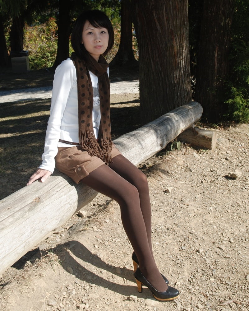 Cute Asian MILF in Brown Tights #97303903