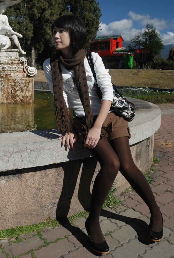 Cute Asian MILF in Brown Tights #97303916