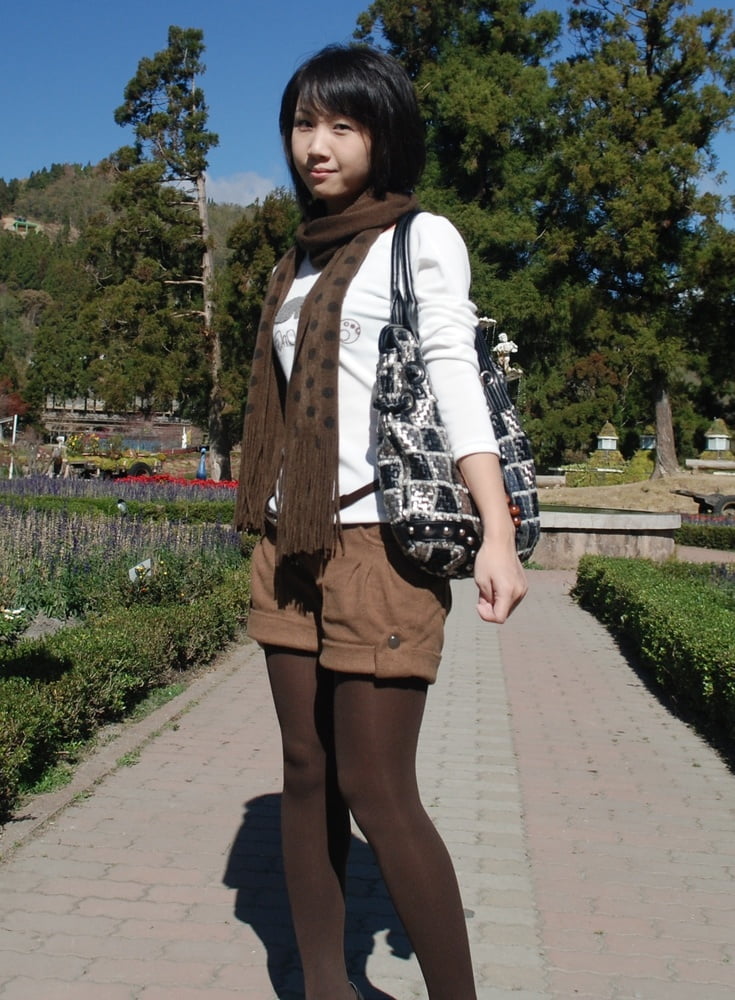 Cute Asian MILF in Brown Tights #97303926