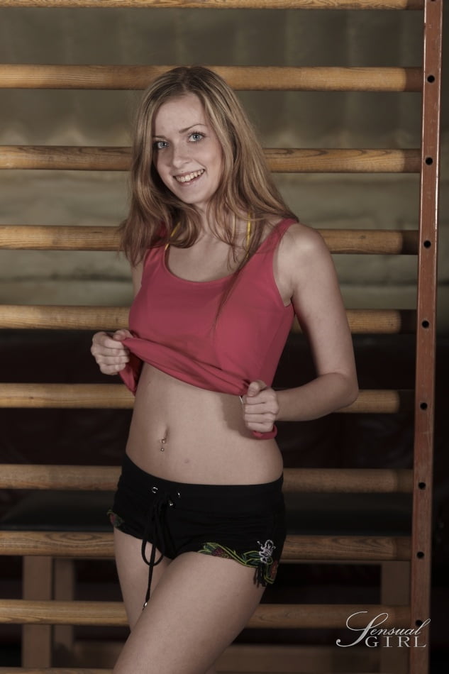 Abigaile working out in the jib and starts stripping #106725491