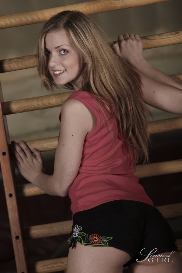 Abigaile working out in the jib and starts stripping #106725494