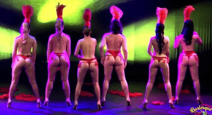 Burlesque women in red thongs #93851731