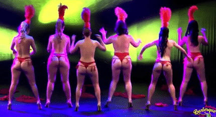 Burlesque women in red thongs #93851734