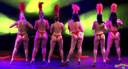 Burlesque women in red thongs #93851751