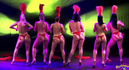 Burlesque women in red thongs #93851757