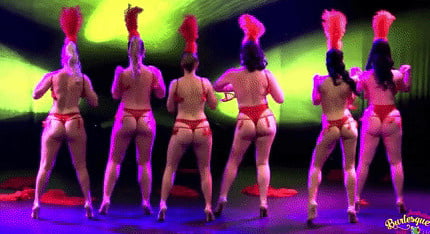 Burlesque women in red thongs #93851765